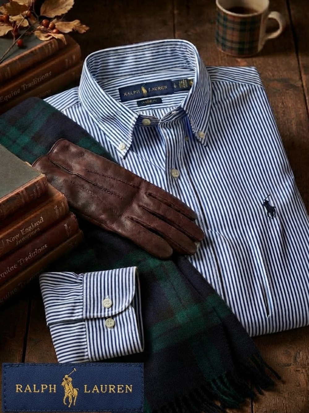 Ralph Lauren Blue Label Classic Striped Dress Shirt (Lg)
